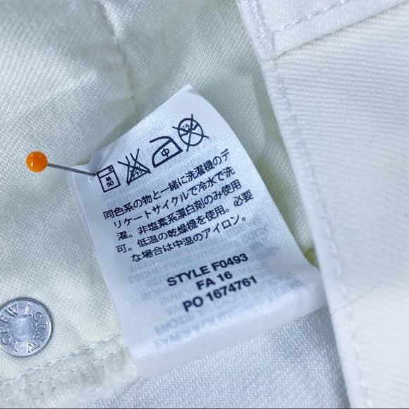 J. Crew Trademark White Jean Skirt, Raw Hem with Fray, Cotton Blend with Stretch - Picture 8 of 9